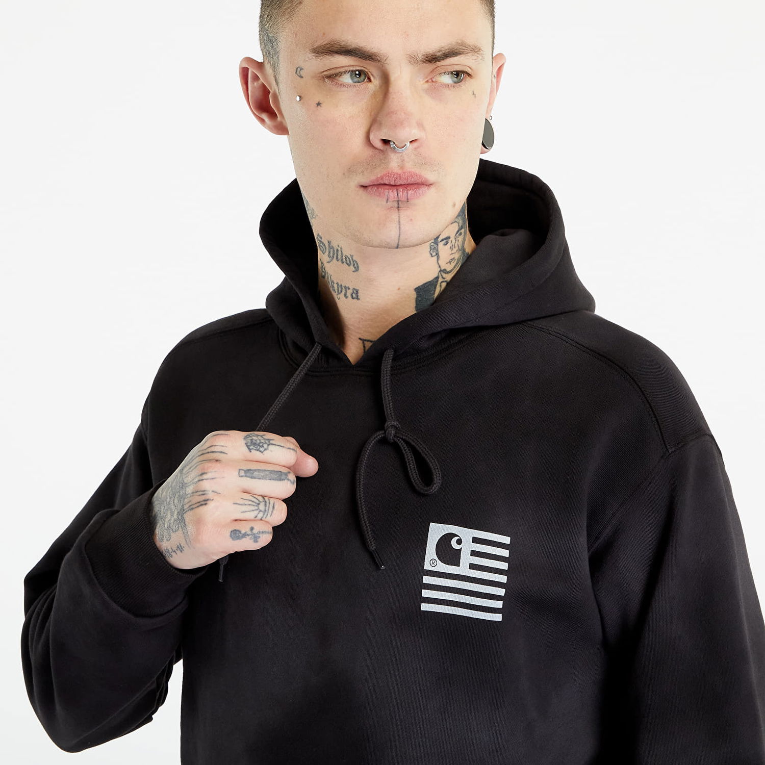 Sweatshirt Carhartt WIP Chromo Sweat Hoodie Sort | I031405.1K5XX, 1