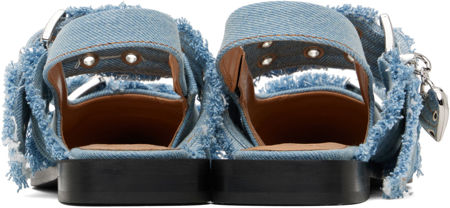 Kjole GANNI GANNI Charms Buckle Denim Flats Blå | S2939, 1