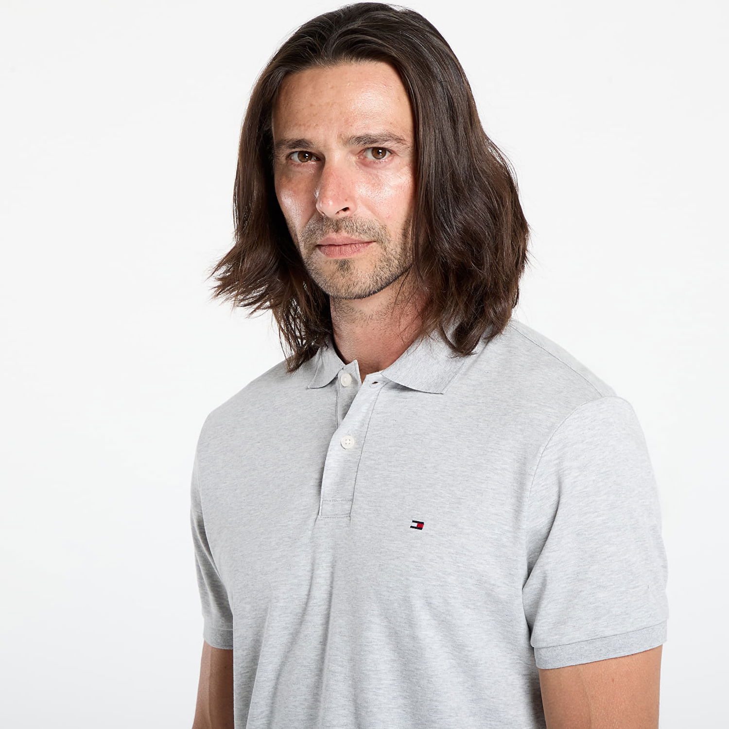 Polo skjorte Tommy Hilfiger Tommy Hilfiger Liquid Cotton Polo Grå | MW0MW39994 P01, 1