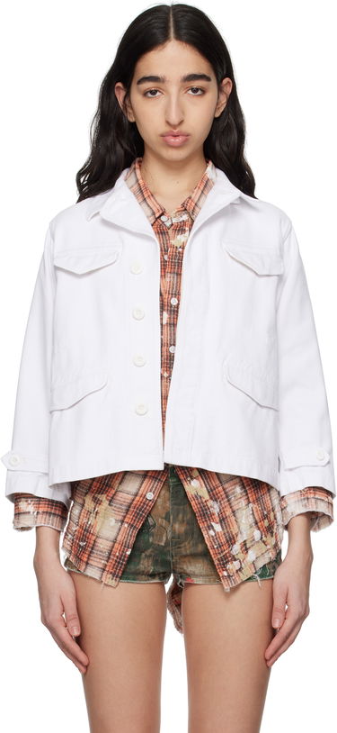 Jakke R13 R13 Boxy Army Denim Jacket Hvid | R13WR396-R522B, 0