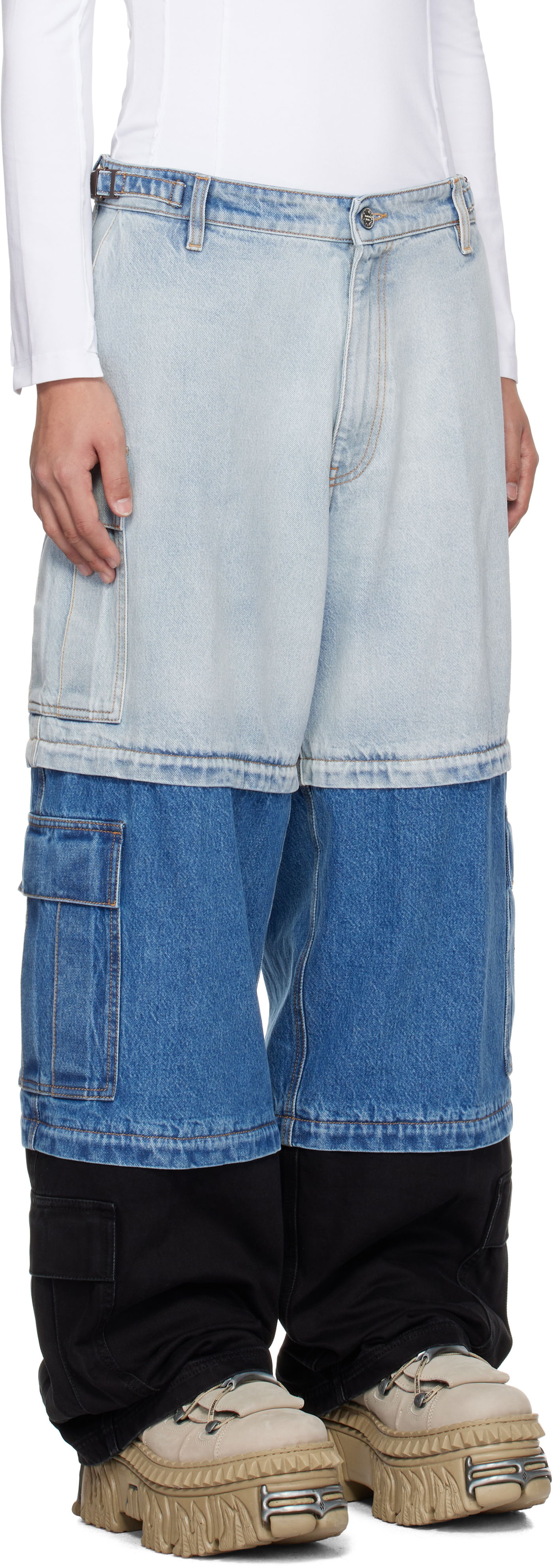 Jeans VETEMENTS Vetements Runway Deconstructed Cargo Pants Blå | UA66PA510N, 1
