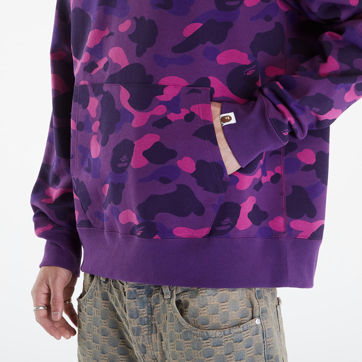 Sweatshirt BAPE A BATHING APE Color Camo Shark Pullover Hoodie Purple Lilla | 001PPK301002M PUR, 1