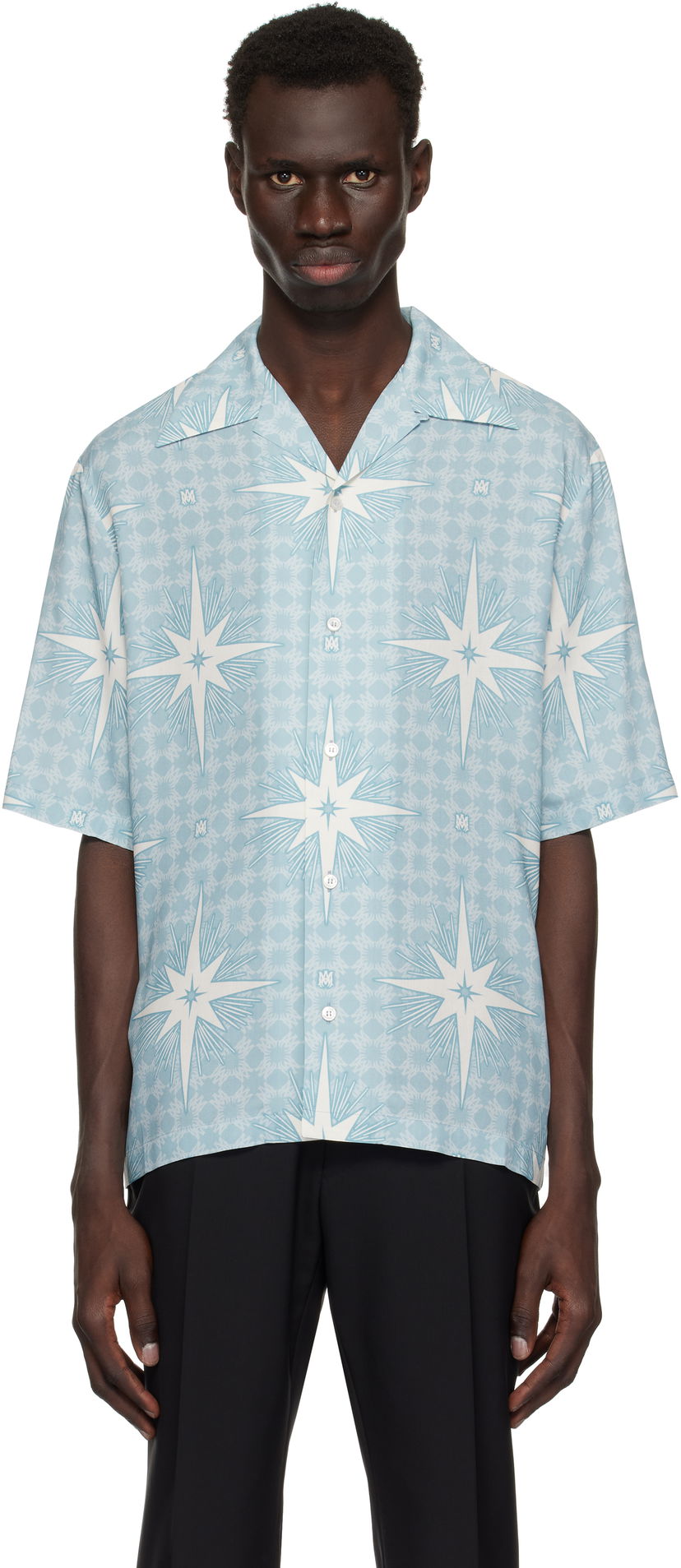 Skjorte AMIRI AMIRI Starburst Camp Shirt Blå | AMSTCA1101