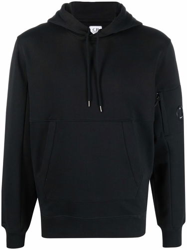 Sweatshirt C.P. Company Diagonal Raised Fleece Pullover Hoodie Sort | 12CMSS023A005086W, 0