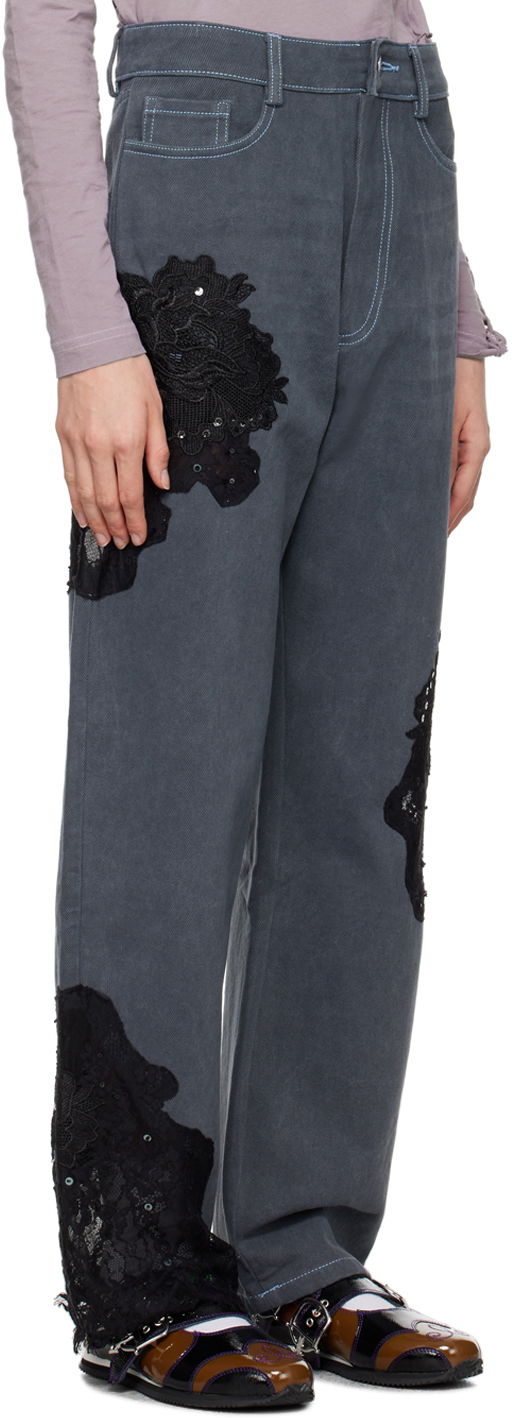 Jeans Collina Strada Collina Strada Mikaela Lace Appliqué Jeans Grå | XX6022, 1