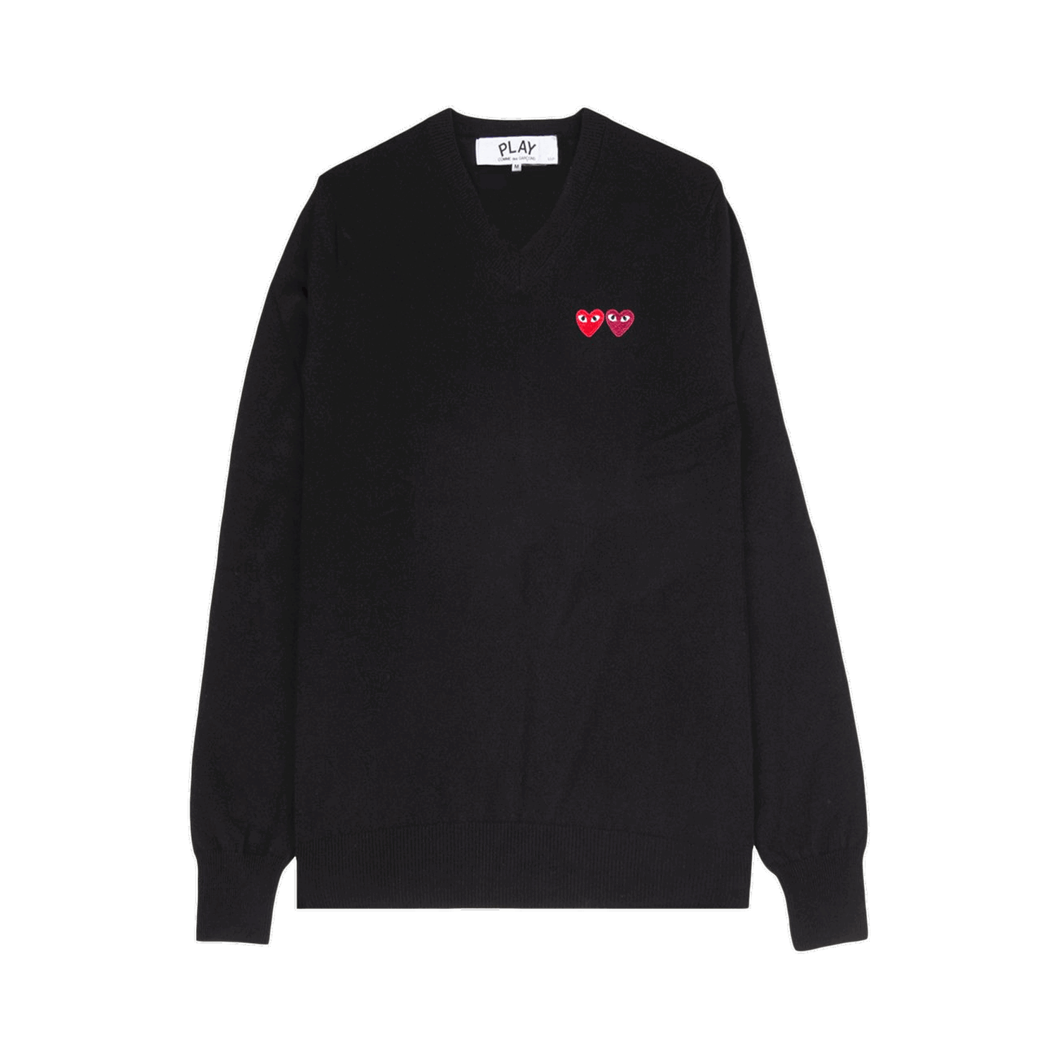 Sweater Comme des Garçons PLAY Double Heart V-Neck Sweater Sort | AZ N056 051 1, 0