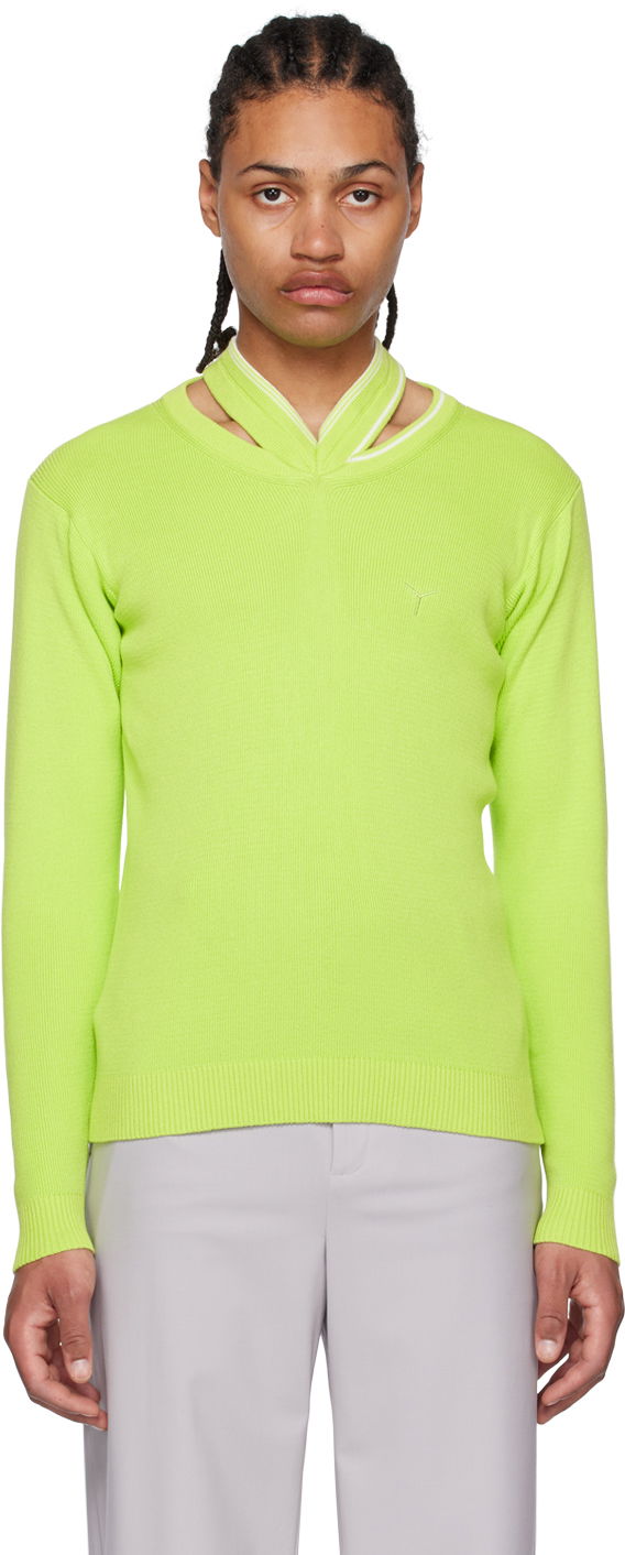 Sweater Y/PROJECT Cutout Crewneck Sweater Grøn | MPULL79-S24, 0