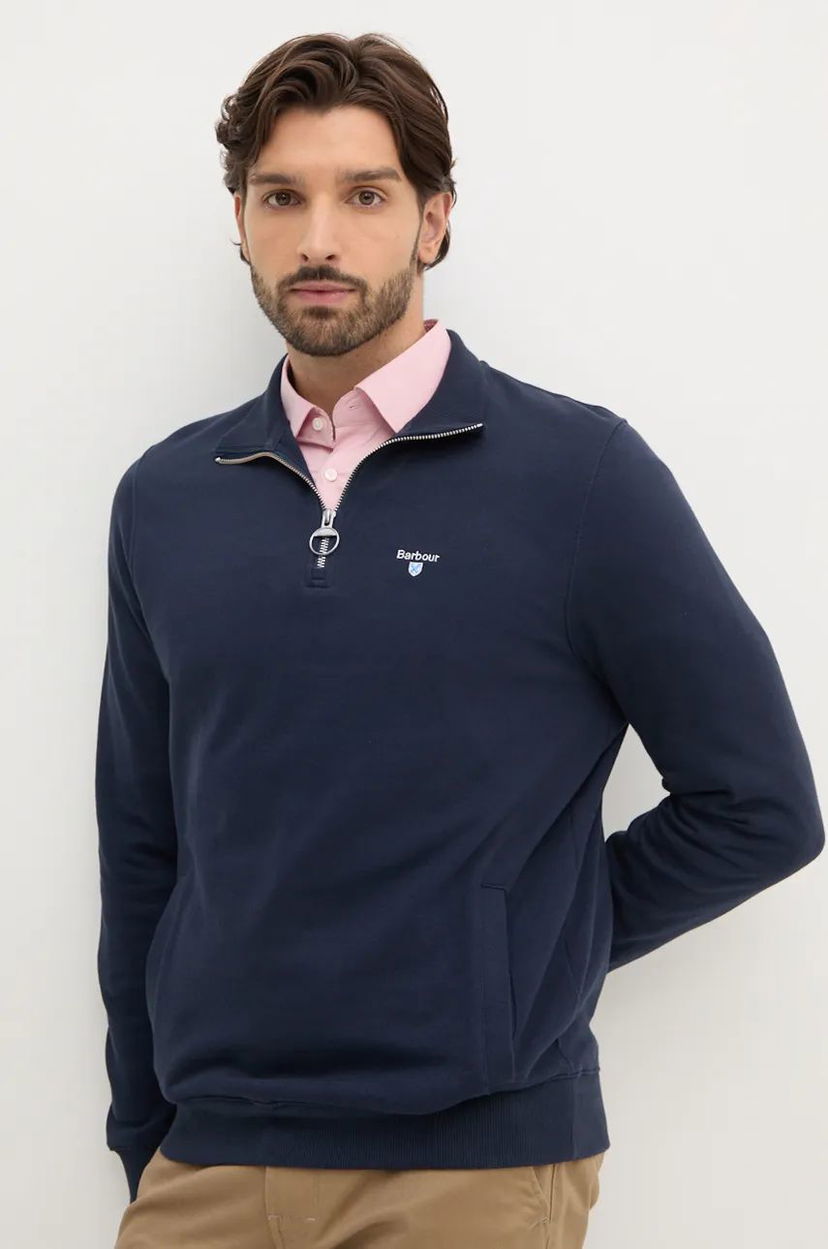 Sweatshirt Barbour Half Zip Sweatshirt Mørkeblå | MOL0642