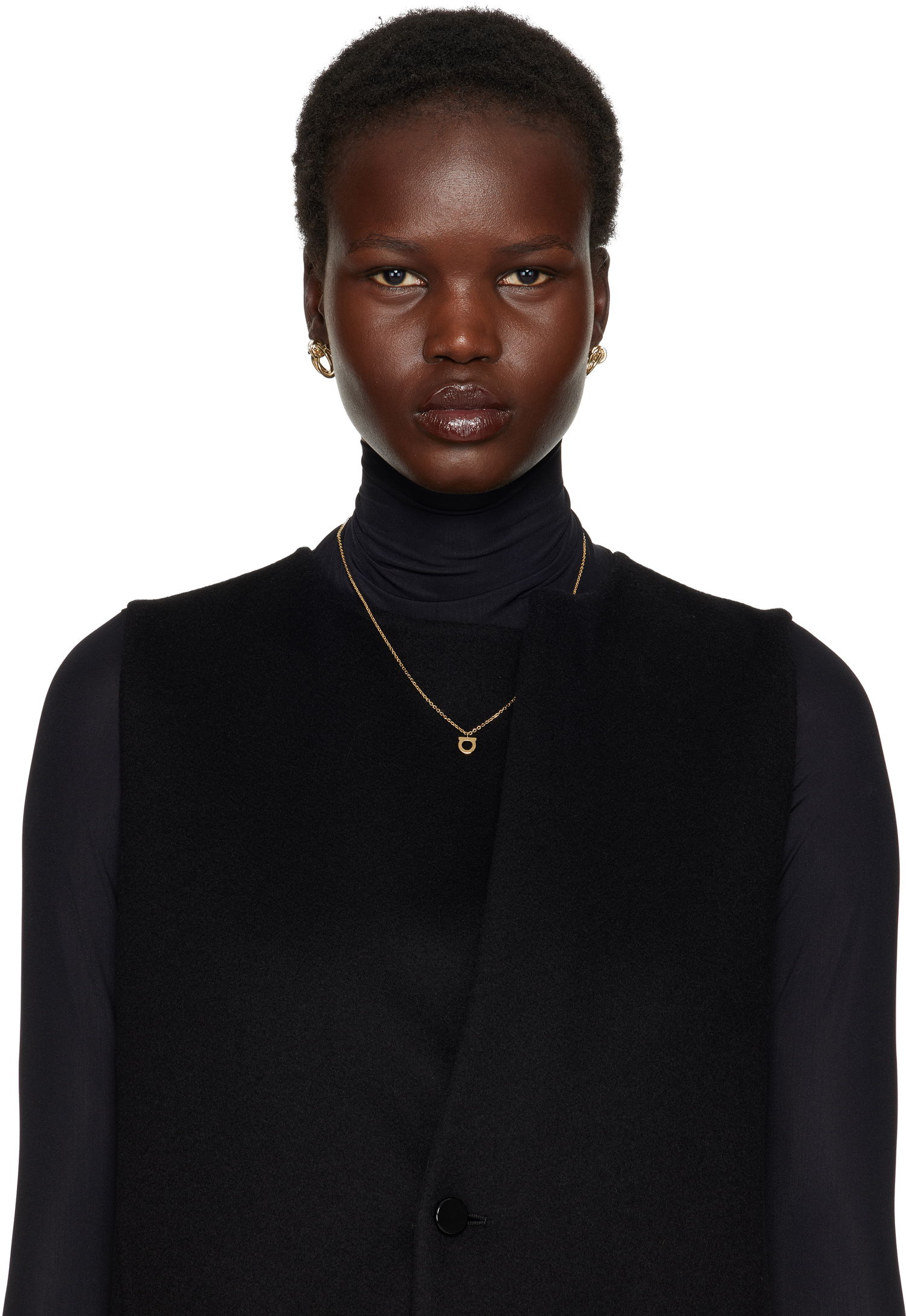 Halskæde FERRAGAMO Salvatore Ferragamo Gancini Crystal Pendant Necklace Metalisk | 696654, 1