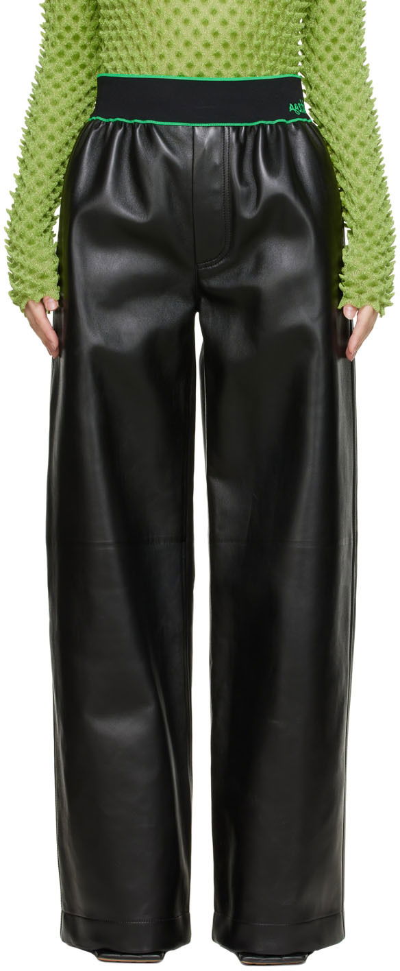 Bukser Bottega Veneta Leather Trousers Sort | 702115 V24G0