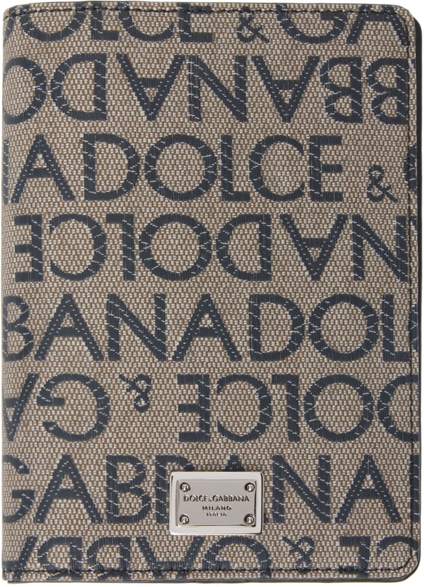 Tegnebog Dolce & Gabbana Brown & Black Jacquard Passport Holder Brun | BP2215AJ705, 0