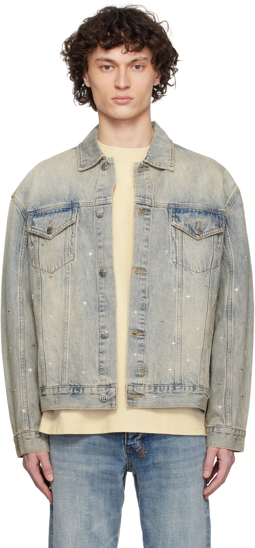 Jakke Ksubi Ksubi Oh G Stagelight Metalik Denim Jacket Blå | MSP25JK010