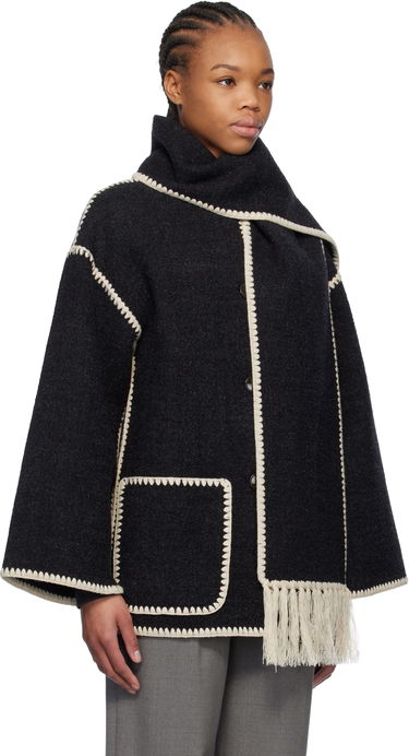 Frakker TOTEME TOTEME Women's Scarf Embroidered Jacket Brun | 244-WRO918-FB0292, 4