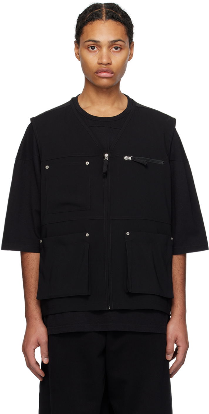 Sweater Maison Margiela MM6 Pockets Vest Sort | SH0FB0001 S78536