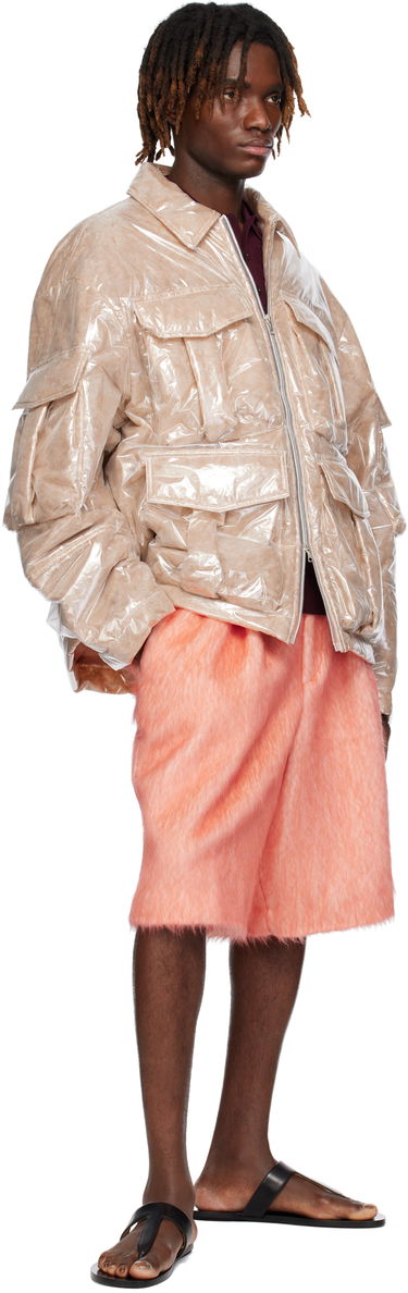 Shorts Dries Van Noten Dries Van Noten Pleated Shag-Knit Shorts Orange | 251-020953-1443, 3