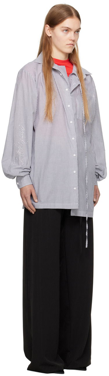 Skjorte Ottolinger Ottolinger Oversized Pinstriped Shirt Grå | 1103101, 4