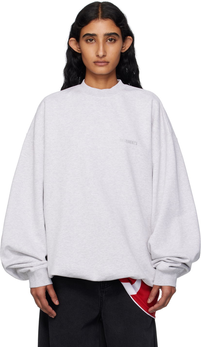 Sweatshirt VETEMENTS Vetements Logo Oversized Sweatshirt Grå | UH76CW100G