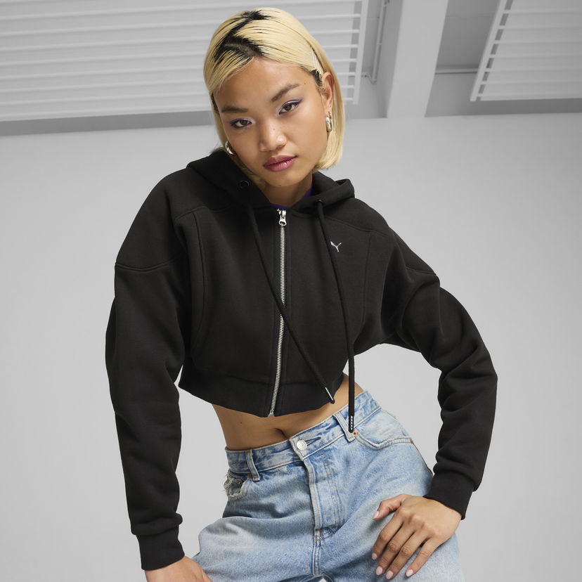 Sweatshirt Puma The Fast Race Cropped Hoodie Sort | 626650_01