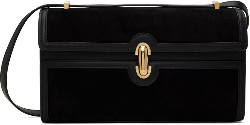 Håndtaske Savette Savette Symmetry 26 Suede and Leather Shoulder Bag Sort | H-010-14-14