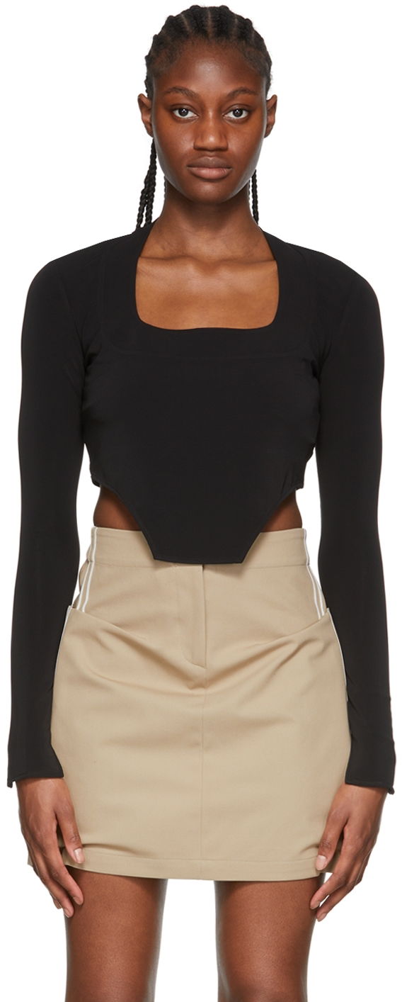 Crop top Ambush Acetate Long Sleeve Crop Top Sort | BWAD027S22JER0011000