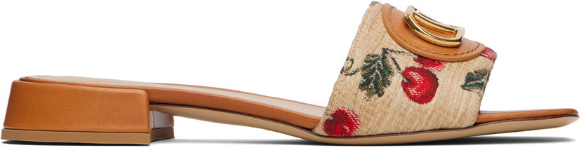Skopleje Valentino Valentino Garavani VLogo Signature Cherryfic Slide Sandals Beige | 6W0S0LT0NNX