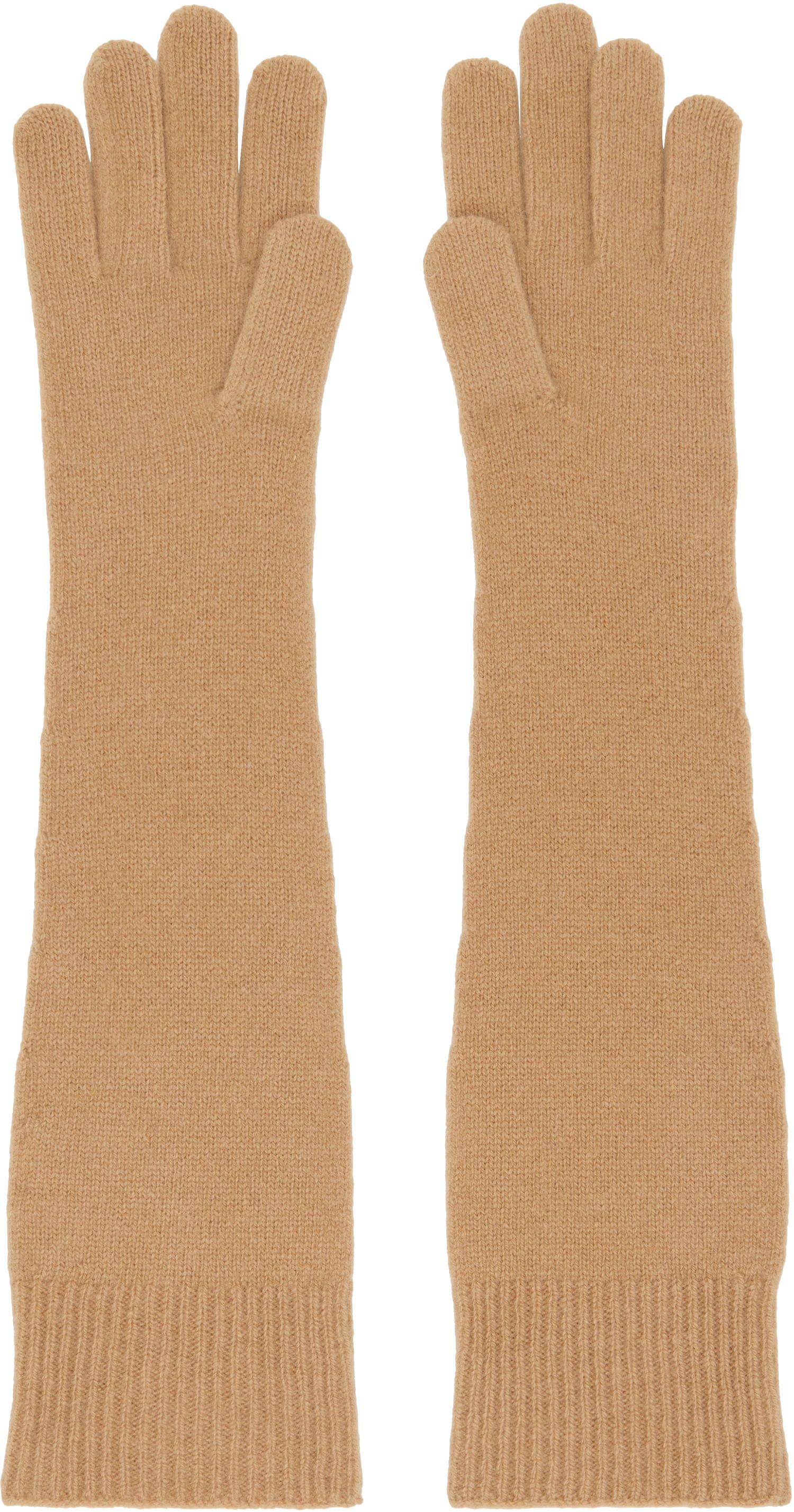 Handsker TOTEME TOTEME Long Knit Gloves Brun | 244-WSG0009-YA0004, 1