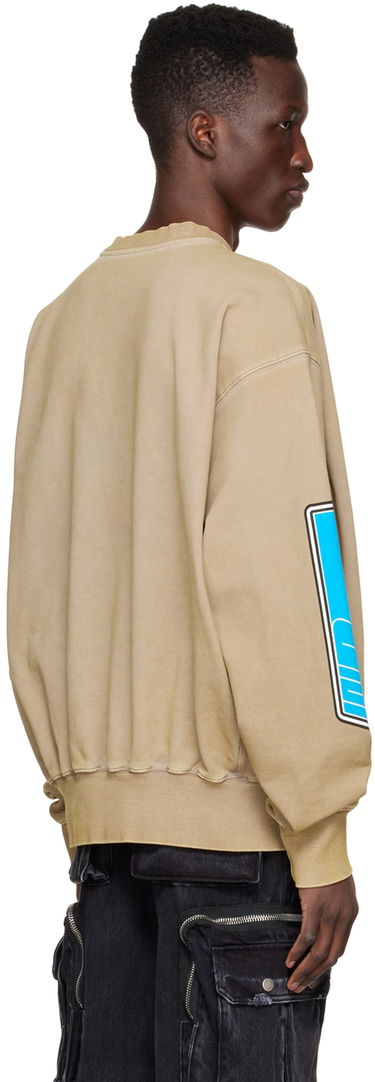 Sweater We11done We11done Graphic Print Cotton Sweatshirt Beige | WD-TS1-22-667-U-KK, 2