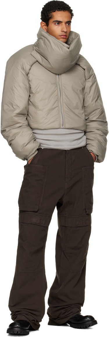 Puffer jakke Rick Owens Rick Owens DRKSHDW Concordians Convertible Cropped High-Neck Puffer Jacket Beige | DU02E7777 NP, 4