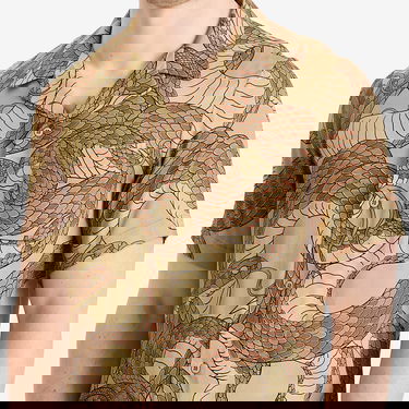 Skjorte Maharishi Maharishi Snakeskin Vacation Shirt, Size Large Beige | 1480-NTL, 5