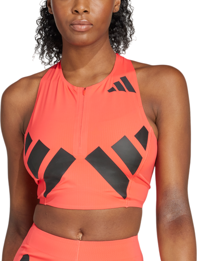 Crop top adidas Performance Adizero Road to Records Crop Top Rød | jd7321