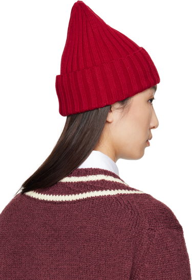 Beanie Moncler Moncler Wool Ribbed Beanie Rød | K20933B00036A9327, 2