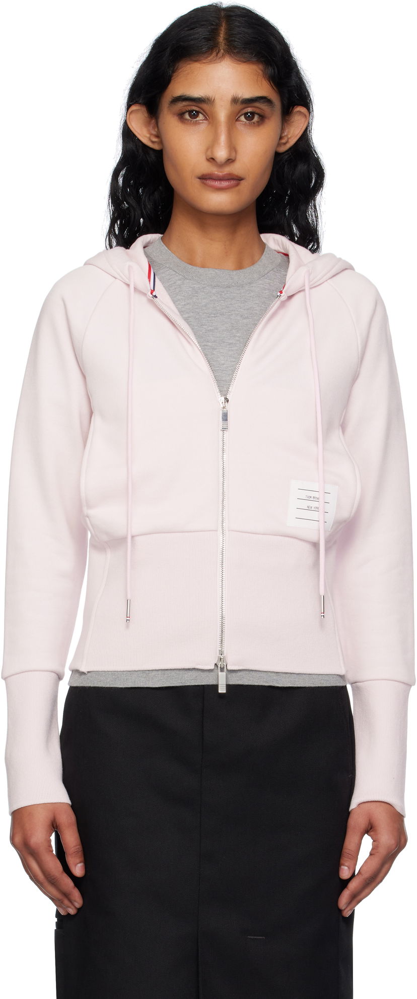 Sweatshirt Thom Browne Thom Browne 4-Bar Zip Hoodie Lyserød | FJT382A-03037