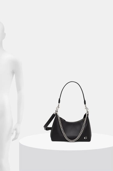Skuldertaske Coach Leather Shoulder Bag with Chain Strap Sort | CW640, 5