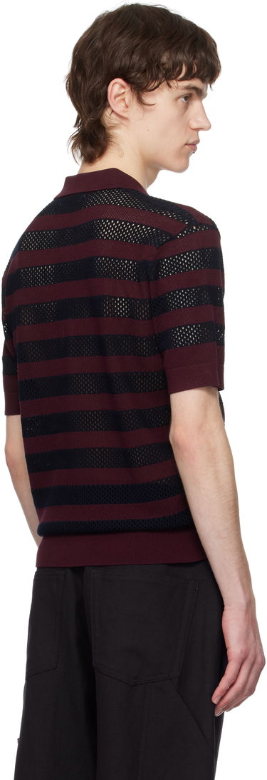 Polo skjorte Dries Van Noten Dries Van Noten Striped Knit Polo Bourgogne | 251-021214-1701, 2