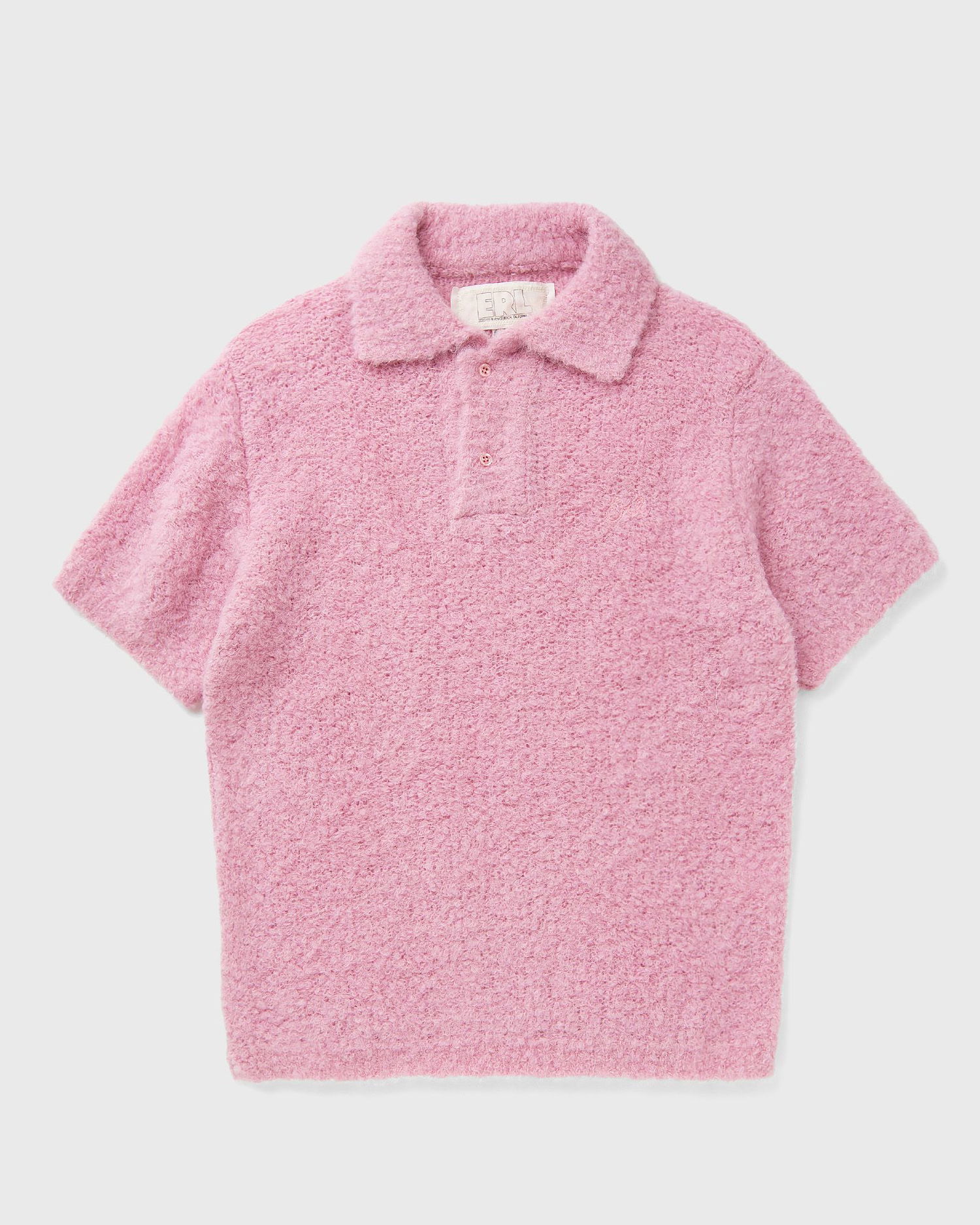 Polo skjorte ERL ALPACA Short-Sleeve Fuzzy Polo Knit Lyserød | ERL11N009-1, 0