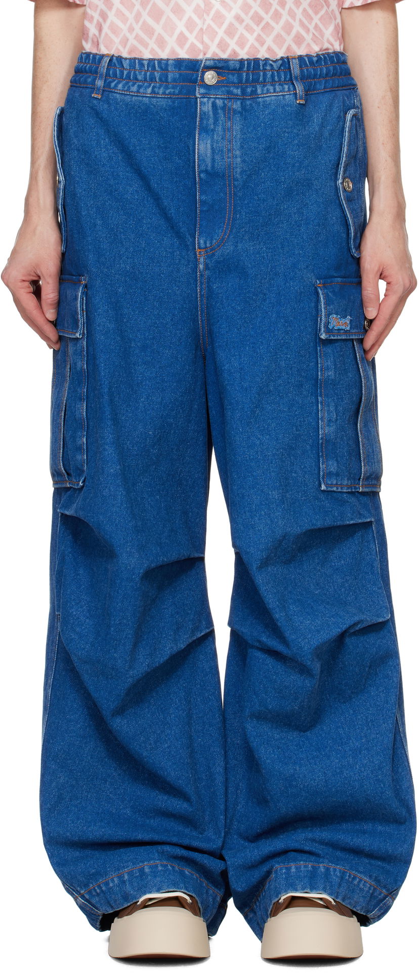 Cargo bukser Marni Low Waist Cargo Jeans Blå | PUJU0082X0 USCU83