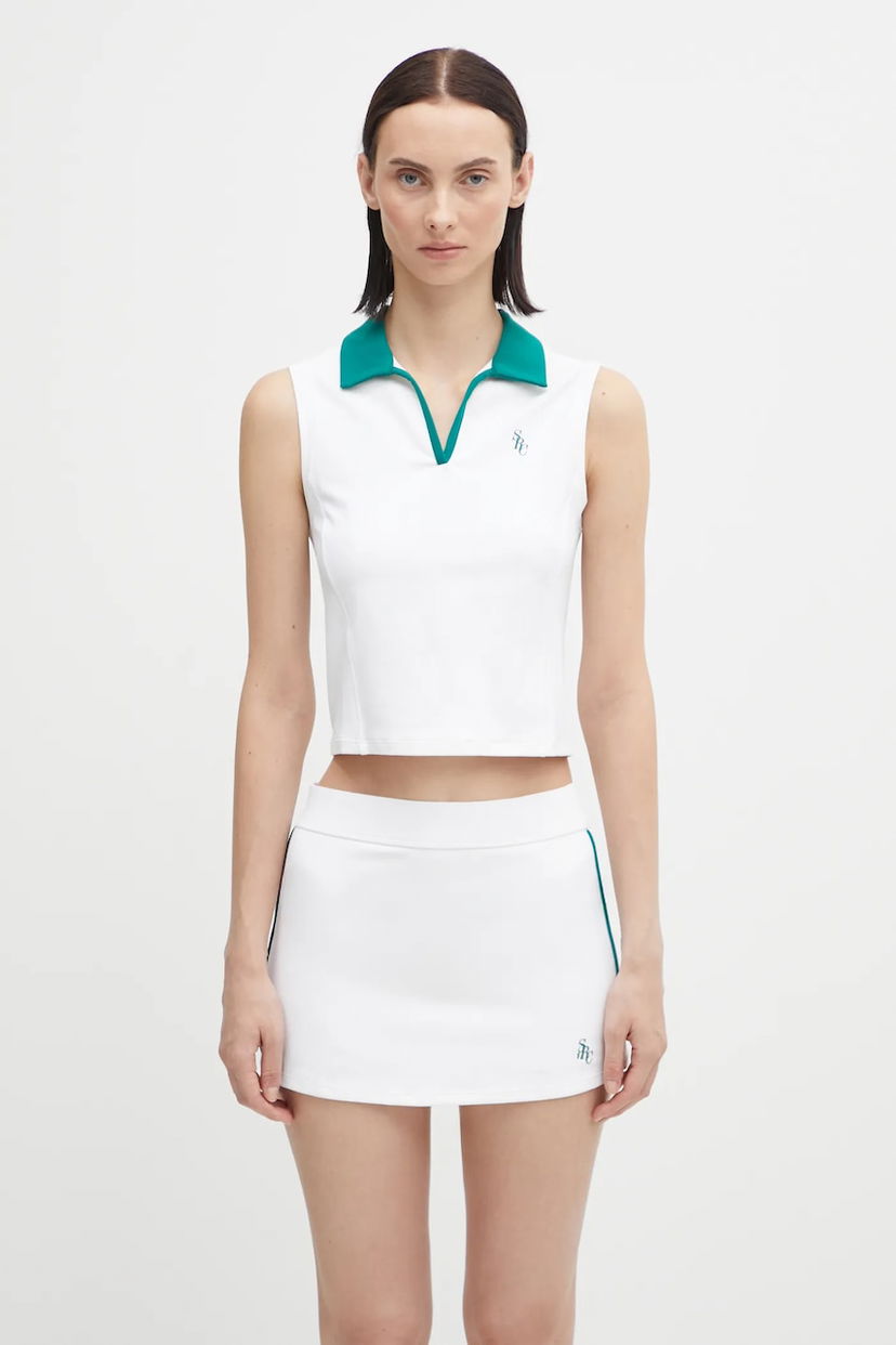 Polo skjorte Sporty & Rich Sleeveless Sports Polo Top Hvid | TO024621302WH27