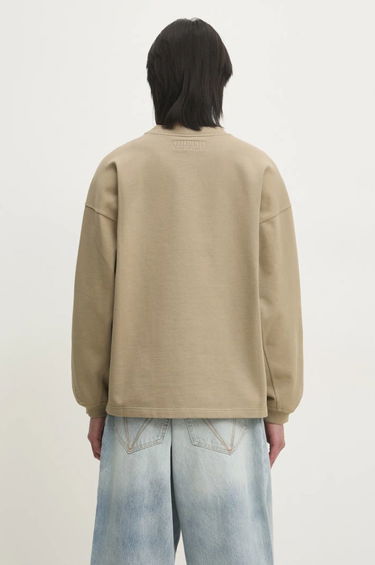 Sweater VETEMENTS VETEMENTS Oval Logo Cropped Boxy Sweatshirt Beige | UA66CW600T, 2