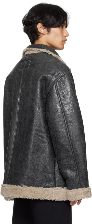 Jakke Maison Margiela MM6 Maison Margiela Crackled Reversible Shearling Jacket Sort | SH0AM0063 M07010, 2