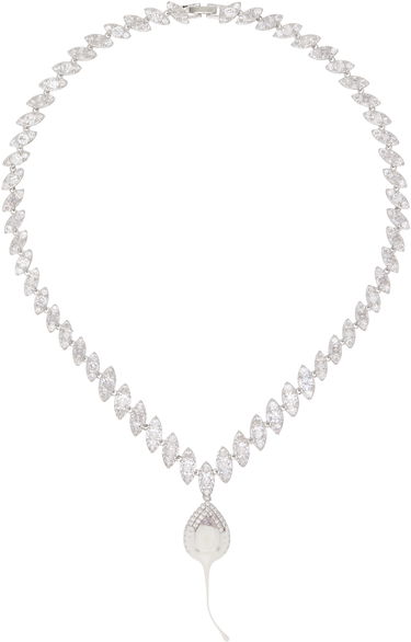 Halskæde Ottolinger Ottolinger Diamond Dip Necklace with Marquise Shaped Links and Pearl Pendant Metalisk | 125901525E01, 0