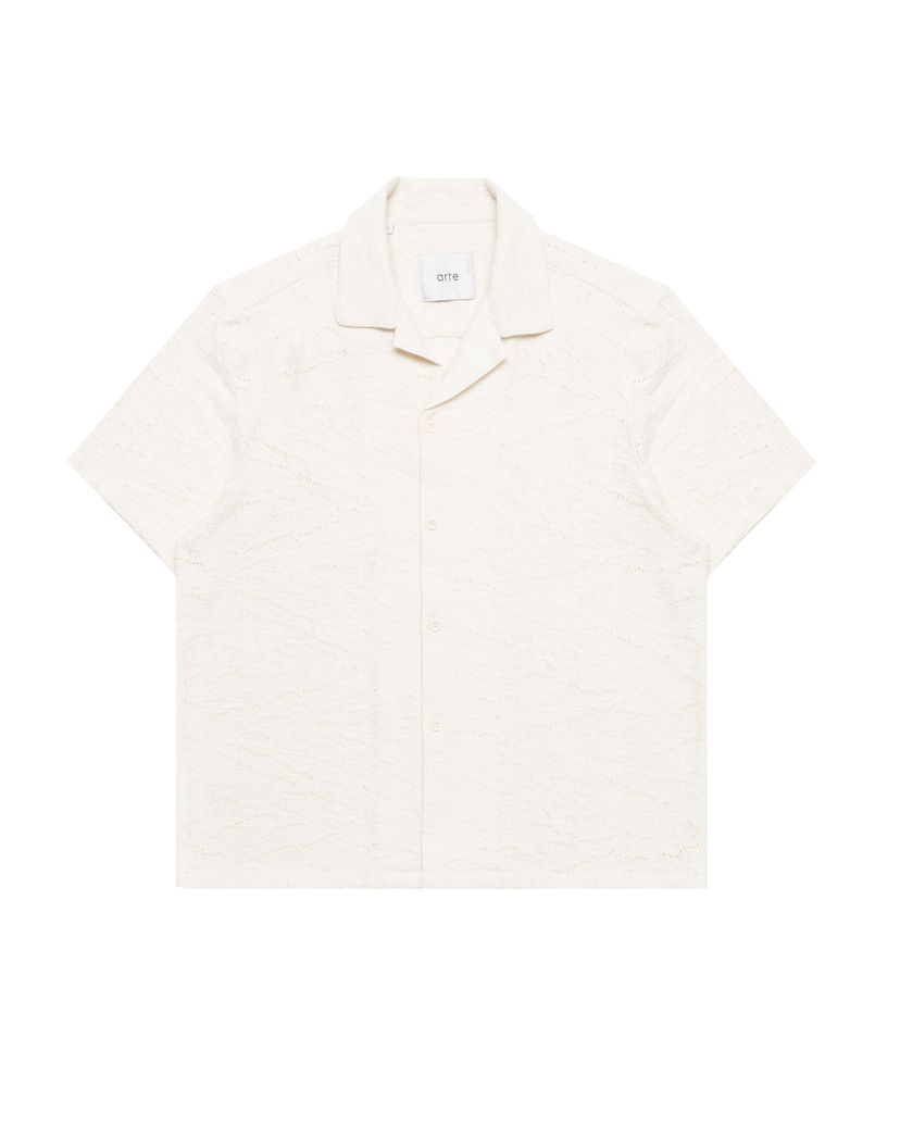 Skjorte Arte Antwerp Arte Antwerp Crochet Button-Down Shirt Hvid | SS25-233S