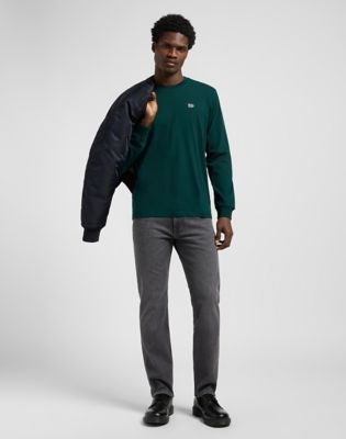 T-shirt Lee Lee Regular Fit Long Sleeve Patch Logo T-Shirt Size XXL Grøn | 112370499, 1