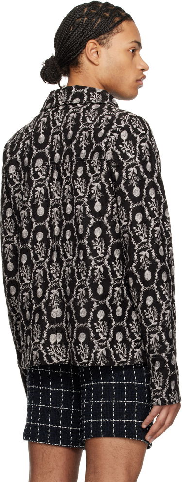 Jakke Anna Sui Anna Sui Sleeping Beauty Embroidered Faux-Suede Jacket Sort | M1125A31, 2