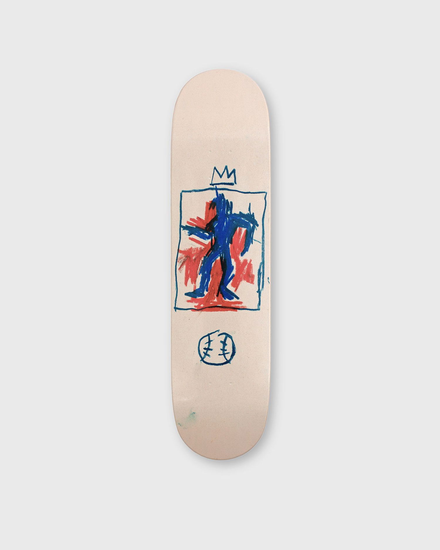 Skøjte The Skateroom Jean-Michel Basquiat King of Baseball Skateboard Deck Beige | KING-OF-BASEBALL, 0