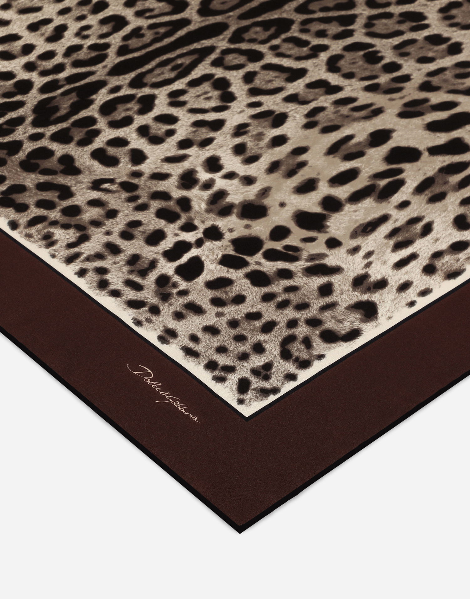 Tørklæde Dolce & Gabbana Leopard-print Twill Scarf 90x90 Brun | FN090RGDBYXH613M, 1