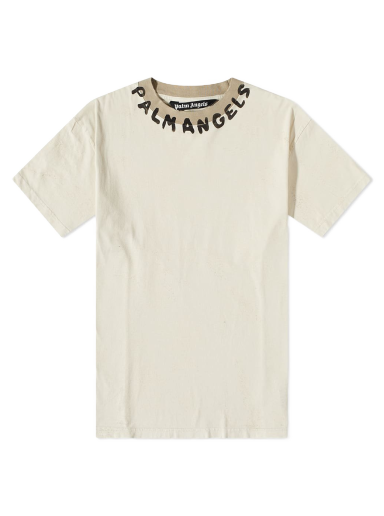 T-shirt Palm Angels Neck Logo Tee Hvid | PMAA072S23JER0070110