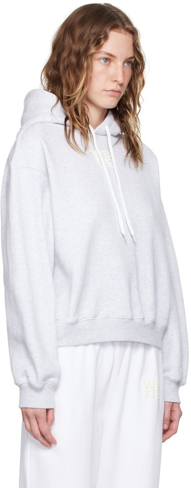 Sweatshirt Alexander Wang Puff Logo Cropped Hoodie Sort | 4CC3242101, 4