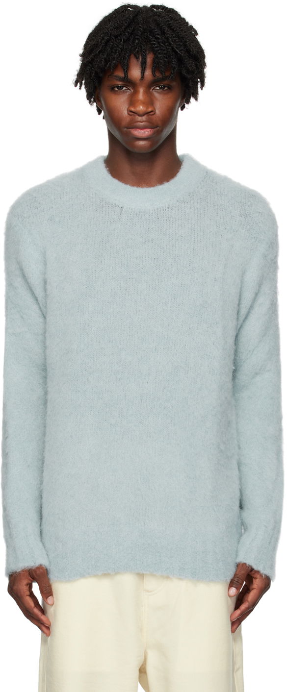Sweater AMI Hairy Sweater Blå | HKS026.KN0021, 0