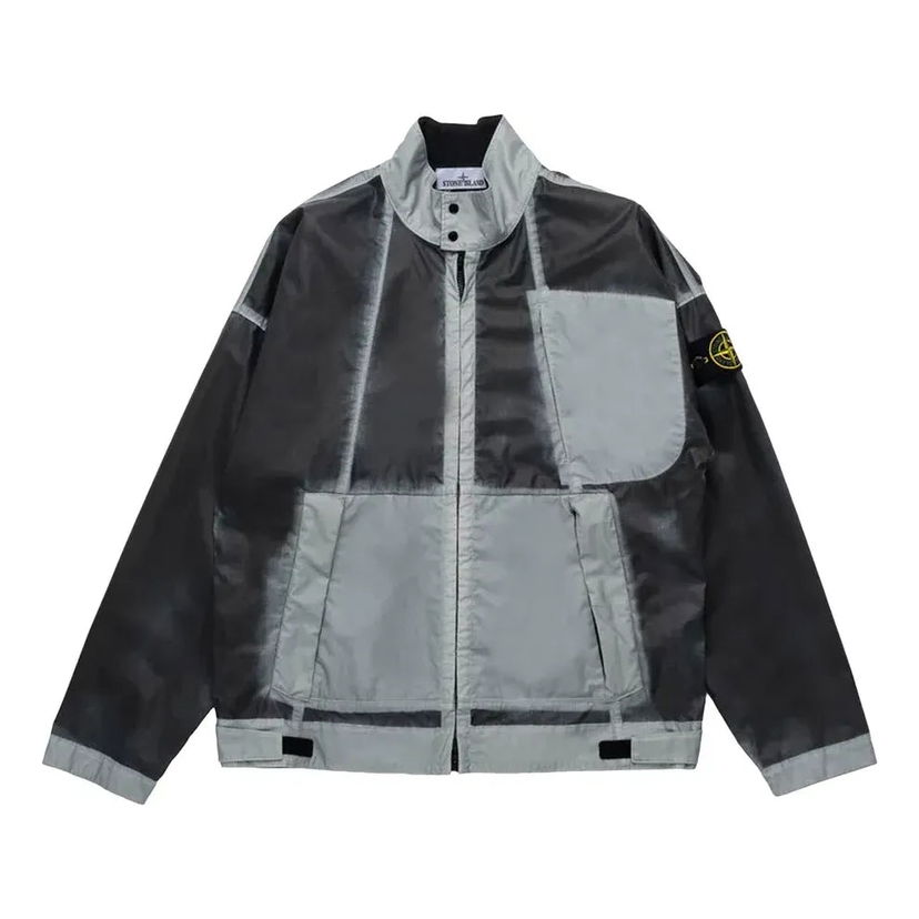 Vindjakke Stone Island Hand Sprayed Mussola Biker Jacket Grå | 7815431T1-V0041