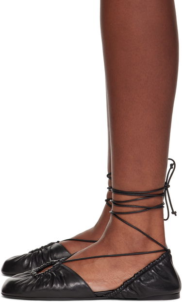 Sneakers og sko LANVIN Lanvin Mesure Lace-Up Leather Ballerina Flats Sort | FW-SAMS0W-NAPA-E25, 2